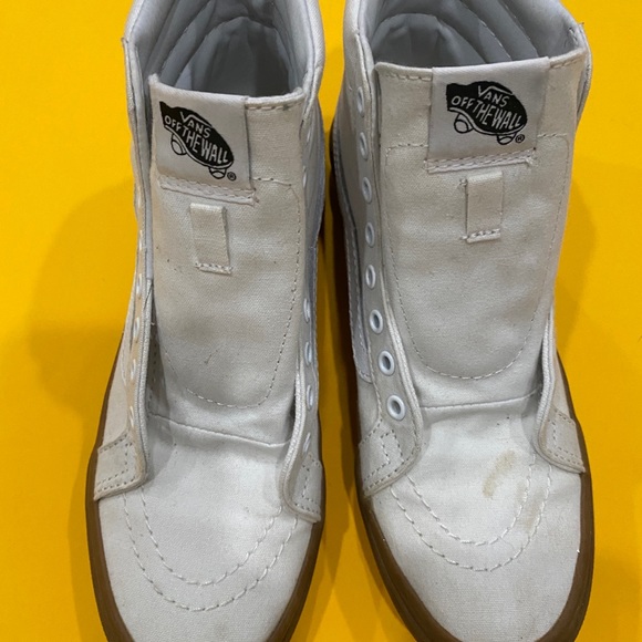 White high top canvas Vans - Picture 4 of 9